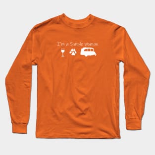 Airstream Basecamp "I'm a Simple Woman" - Wine, Dogs & Basecamp T-Shirt (White Imprint) T-Shirt Long Sleeve T-Shirt